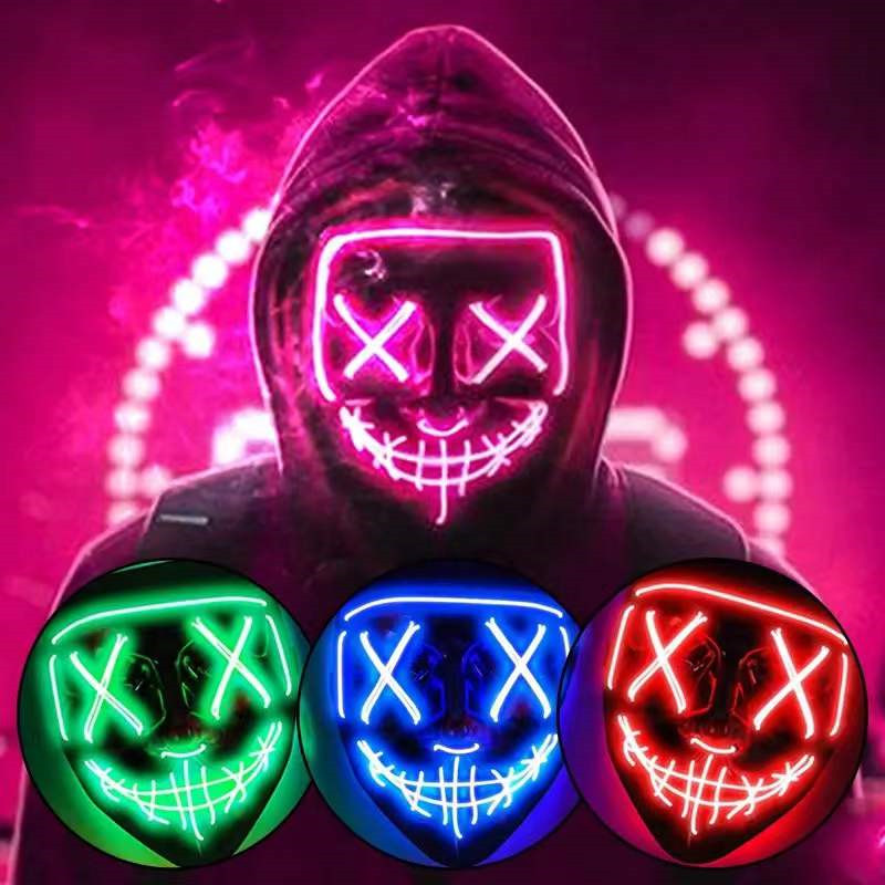 Halloween Masks For Men Women  - огляд і ціна Led Purge Mask Halloween