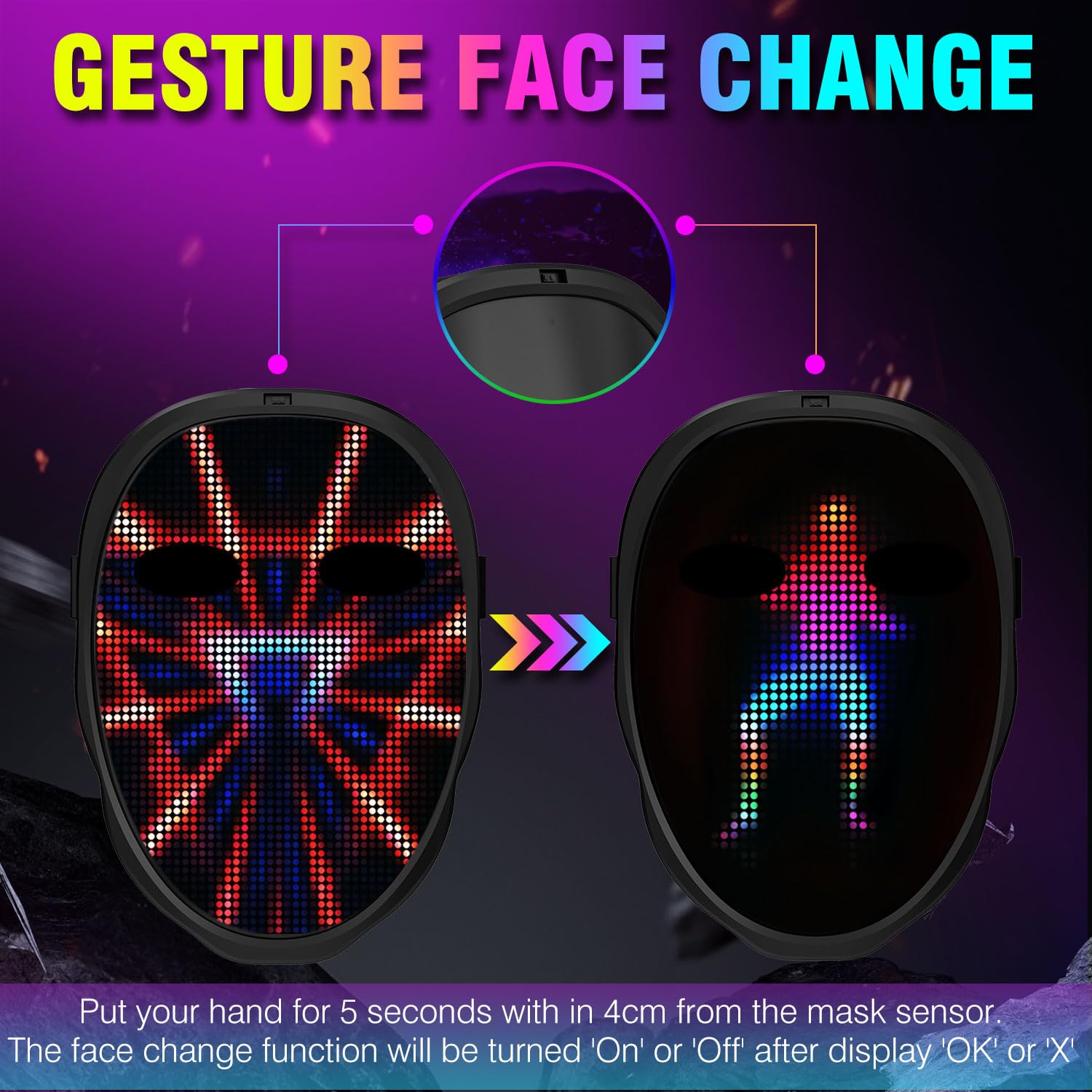 Party LED Light up Mask Gestur - огляд і ціна Led Purge Mask Halloween