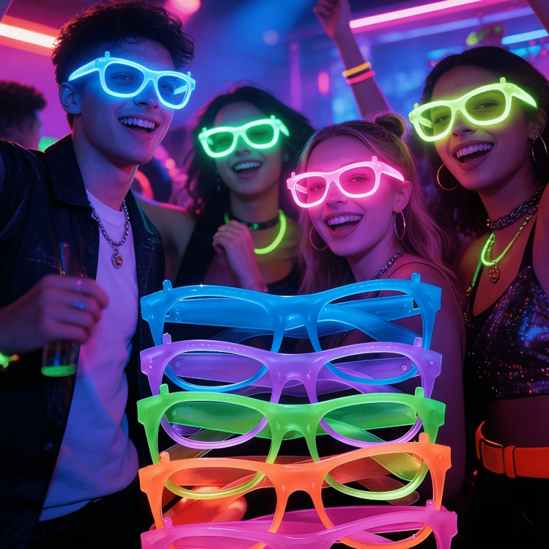 2/12pcs Glow-in-the-Dark Neon  - огляд і ціна Glow In The Dark Party Glasses