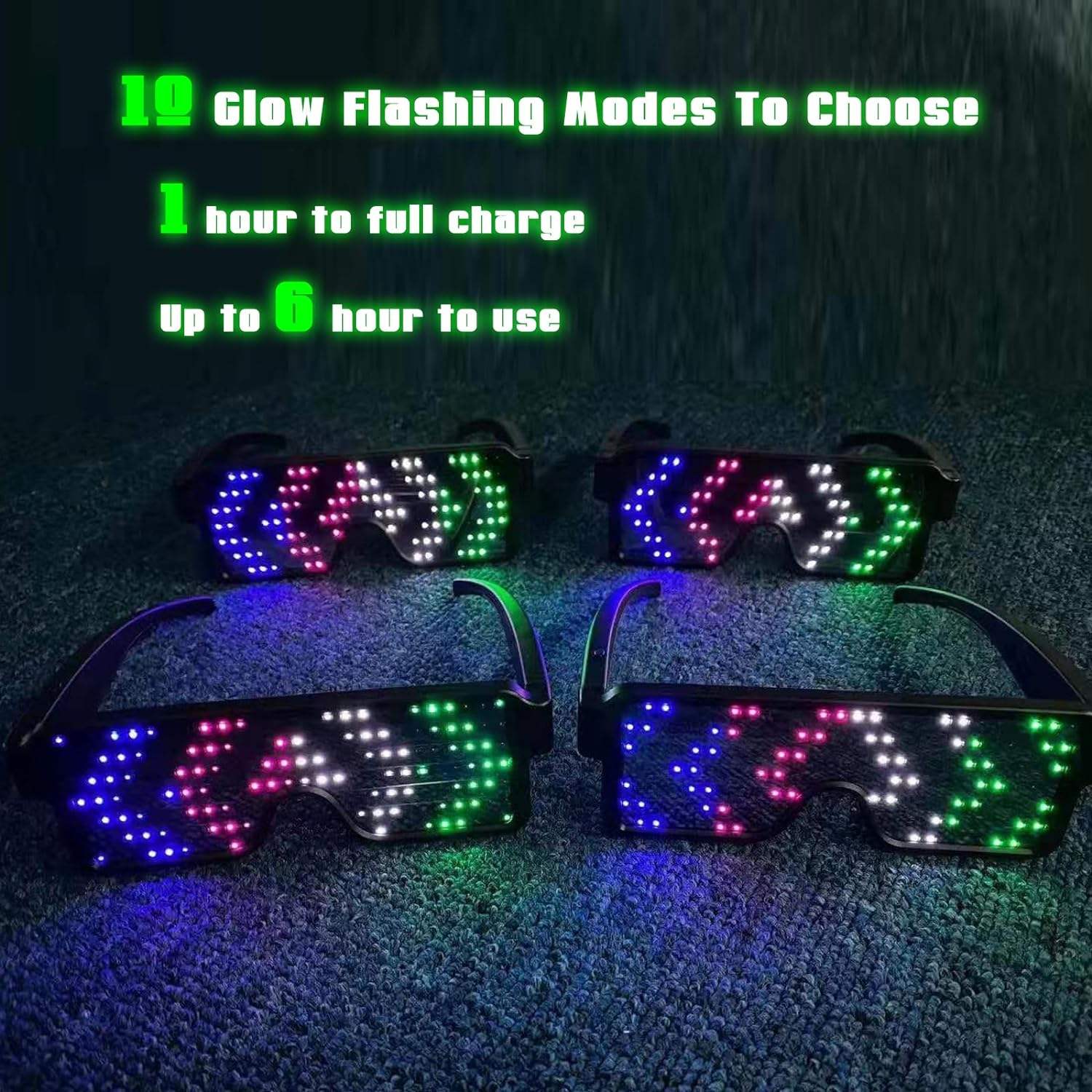 LED Glasses Light Up Dynamic P - огляд і ціна Glow In The Dark Party Glasses