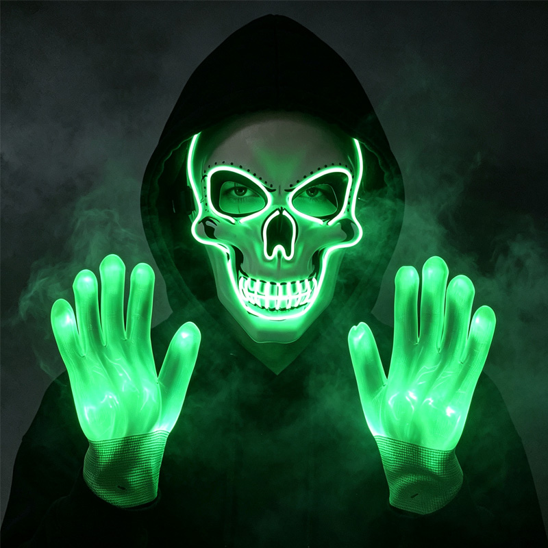 LED Skull Mask Light Up Gloves - огляд і ціна Led Purge Mask Halloween