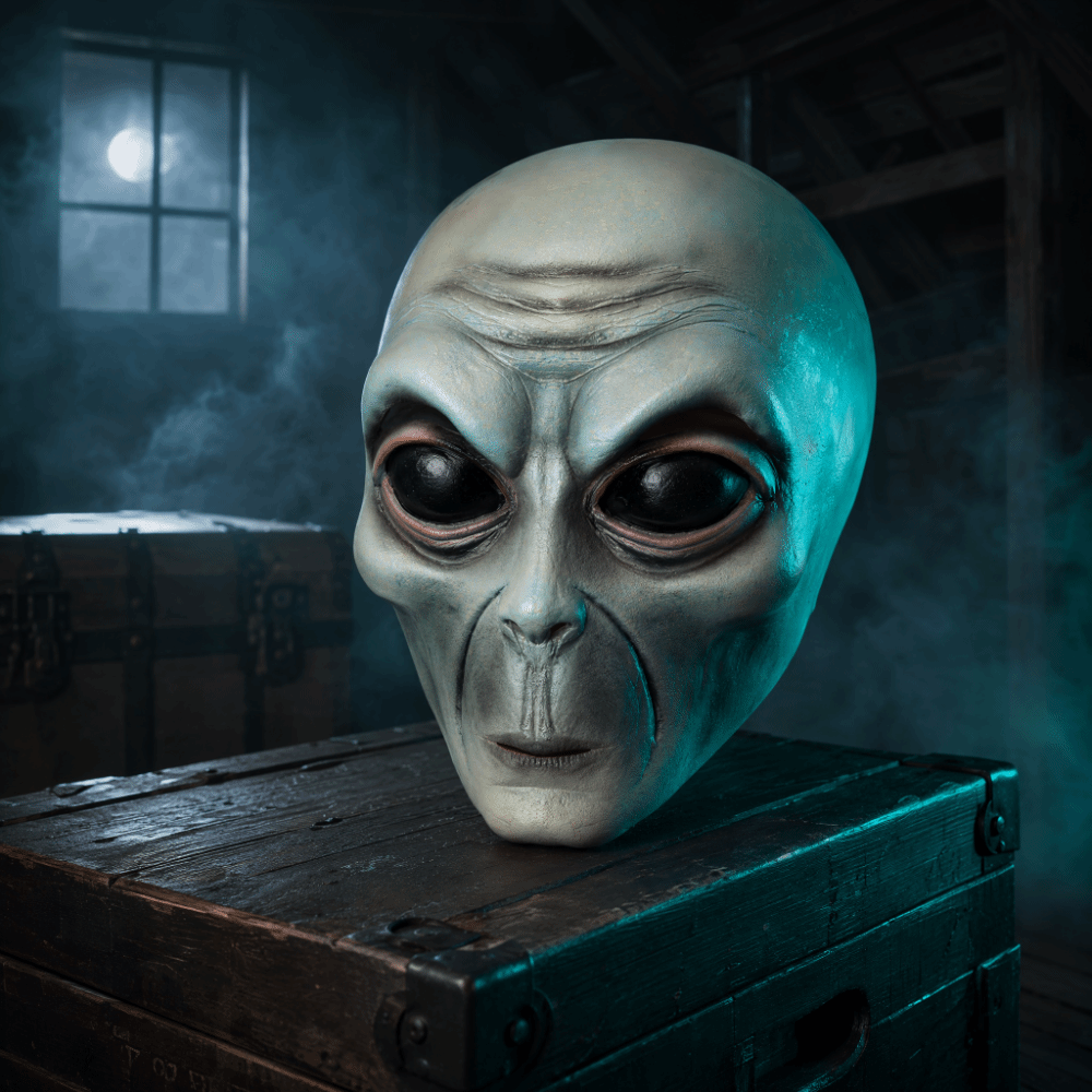 Latex Material Alien Mask Gree - огляд і ціна Latex Alien Mask Realistic